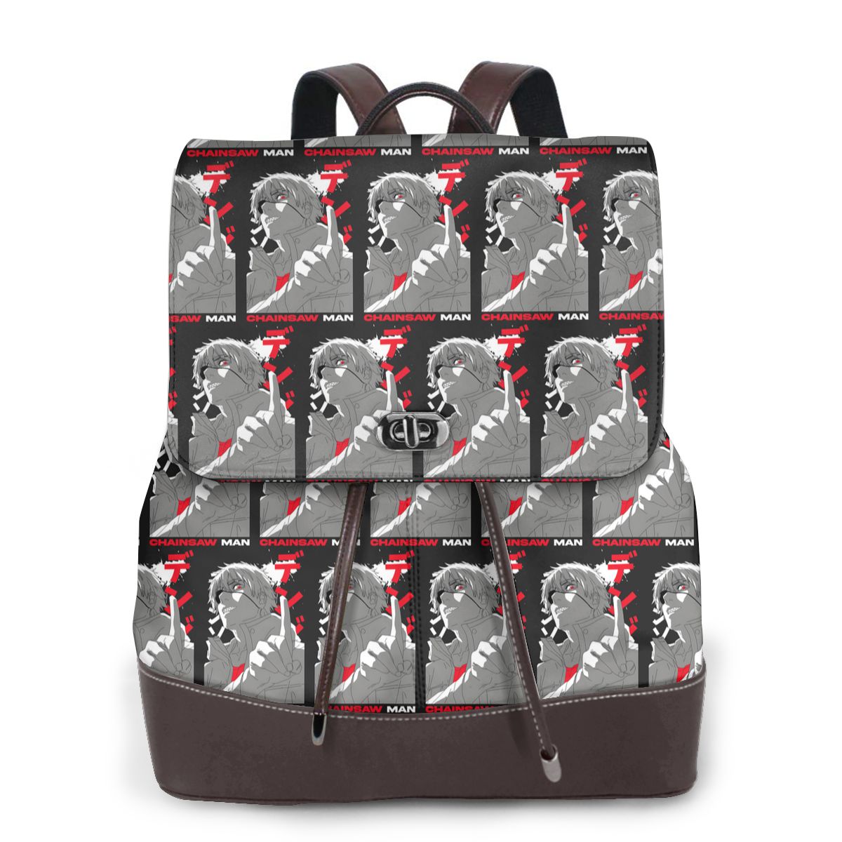 Leather Work Rucksack Mens - Anime Chainsaw Man Devil Damen-Rucksack aus