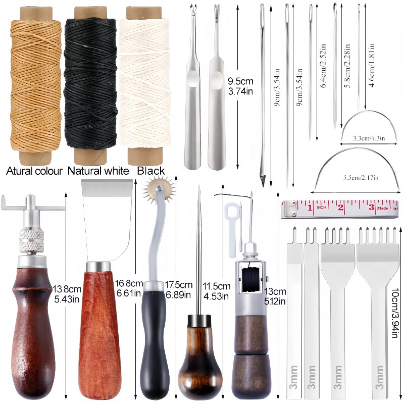 Groover Stitching Tool - Professionelles Handnäh-Lederbearbeitungs-Werkzeugset, Sattel-Nutenstecher, Stichstanze, Schnitzwerkzeug-Set für