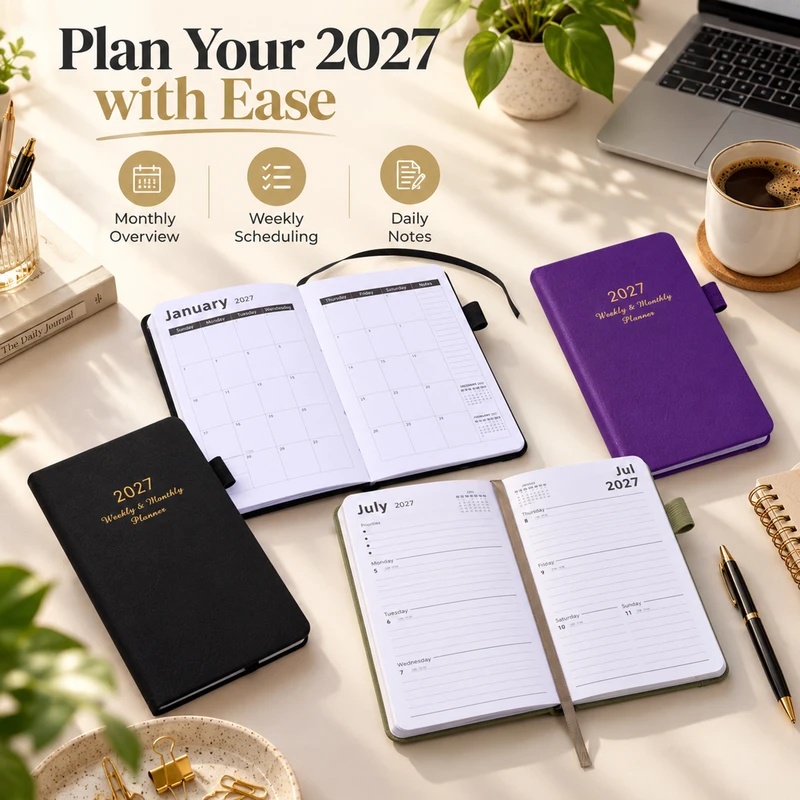 2027 Wochen- und Monatsplaner, – Leather Work Diary Covers Bewertung und Preis